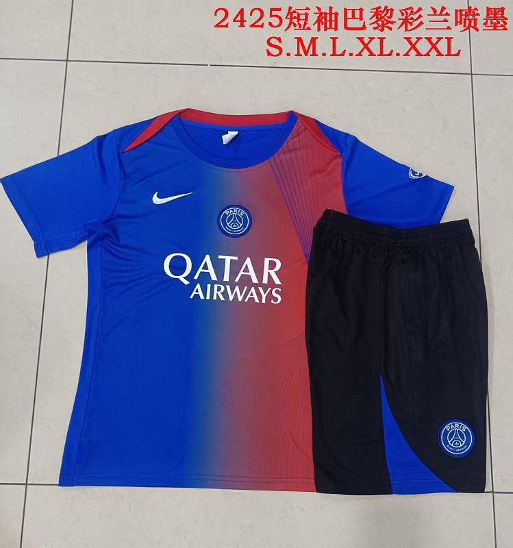 D25233# 2526短袖巴黎蓝红喷墨-Paris 25/26 Paris Jersey 3