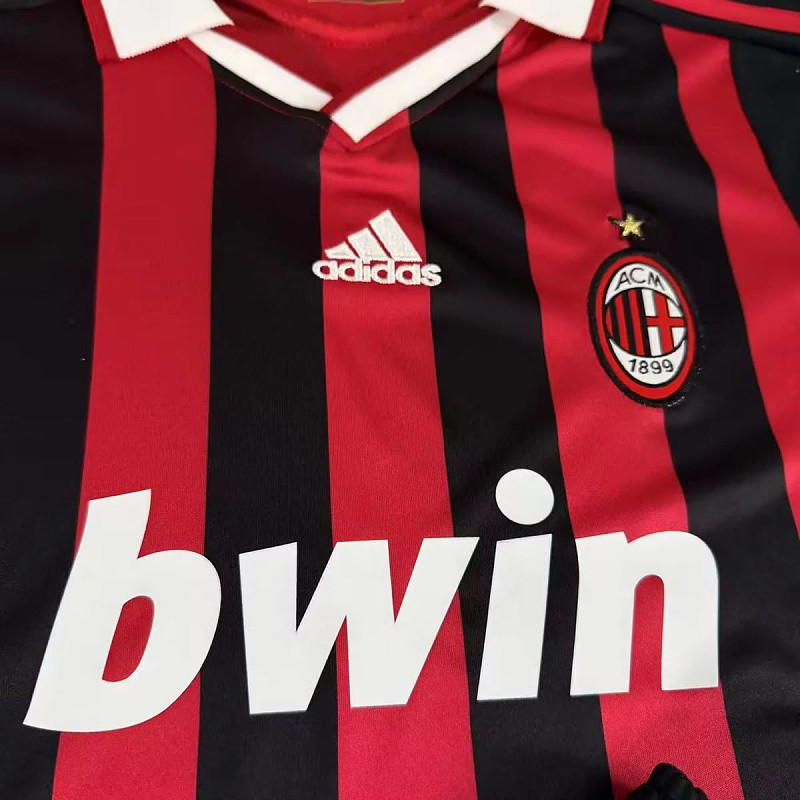 Milan 09/10 AC Milan Home Long Sleeve Kids Retro Size 16-28 9