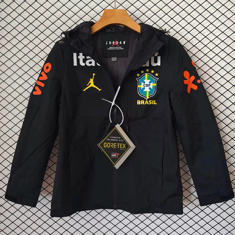 Brasile Brazil Black Windbreaker Jacket 3