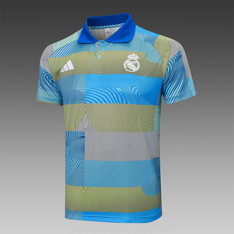 C2513# 2526polo皇马兰绿条纹喷墨-Real Real Madri Jersey 4