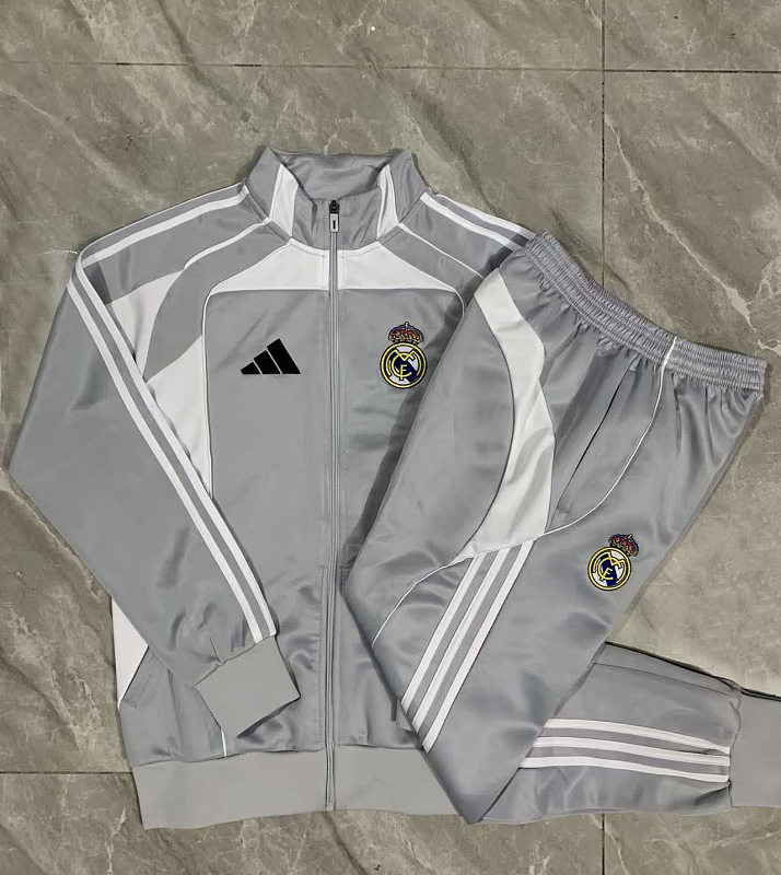 A2596# 2526长拉皇马灰配白-Real 25/26 Real Madri Jersey 2