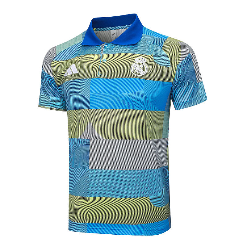 C2513# 2526polo皇马兰绿条纹喷墨-Real Real Madri Jersey 5