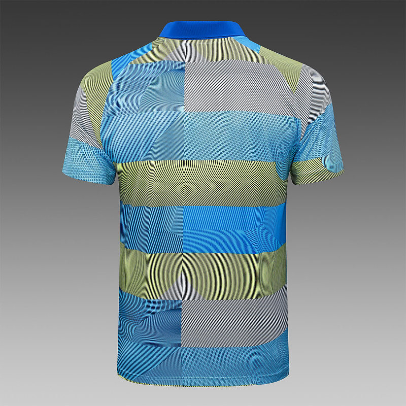 C2513# 2526polo皇马兰绿条纹喷墨-Real Real Madri Jersey 7