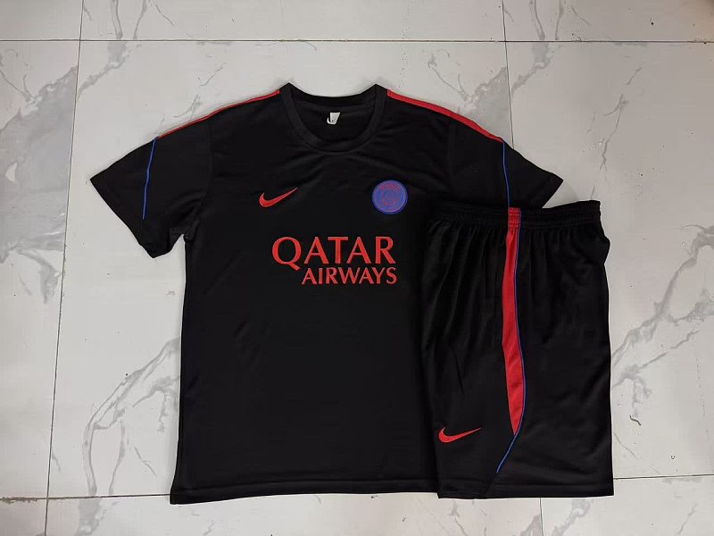 J26042# 2627短袖巴黎黑色（配红色）-Paris 26/27 Paris Jersey 3