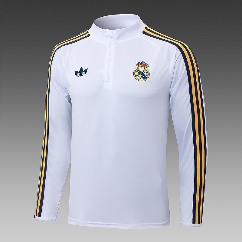 B26039# 2627半拉皇马白色（黄色织带）-Real 26/27 Real Madri Jersey 4