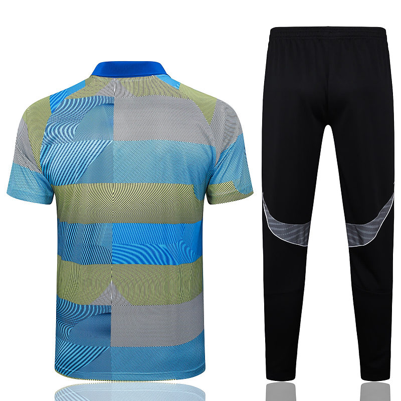 C2513# 2526polo皇马兰绿条纹喷墨-Real Real Madri Jersey 9