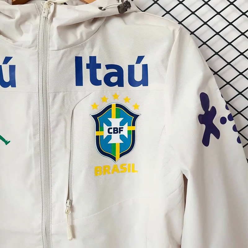 Brasile Brazil Beige Windbreaker Jacket 6