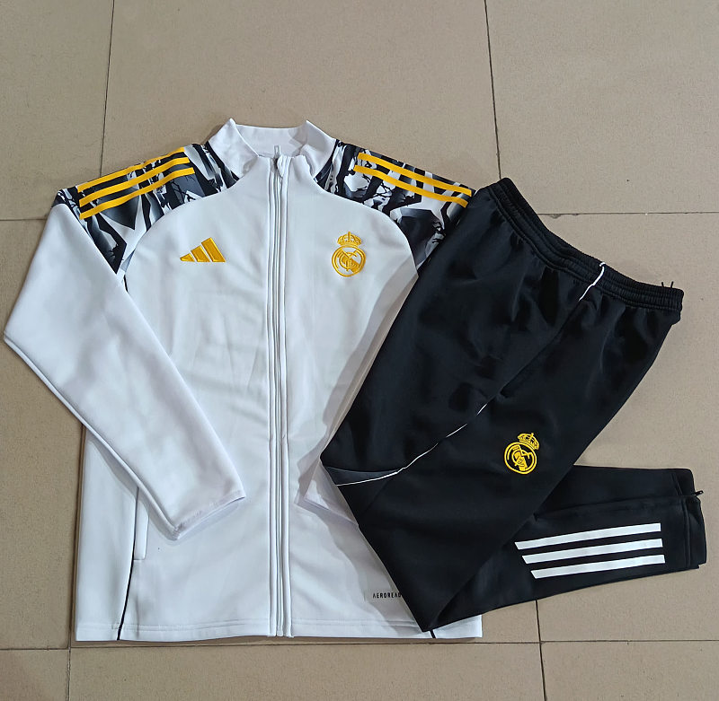 E25232# 2526长拉皇马白色（袖子喷墨）童装-Real 25/26 Real Madri Jersey 2