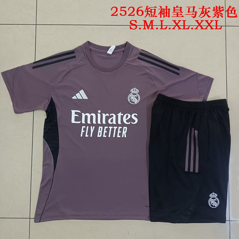 D25279# 2526短袖皇马灰紫-Real 25/26 Real Madri Jersey 3