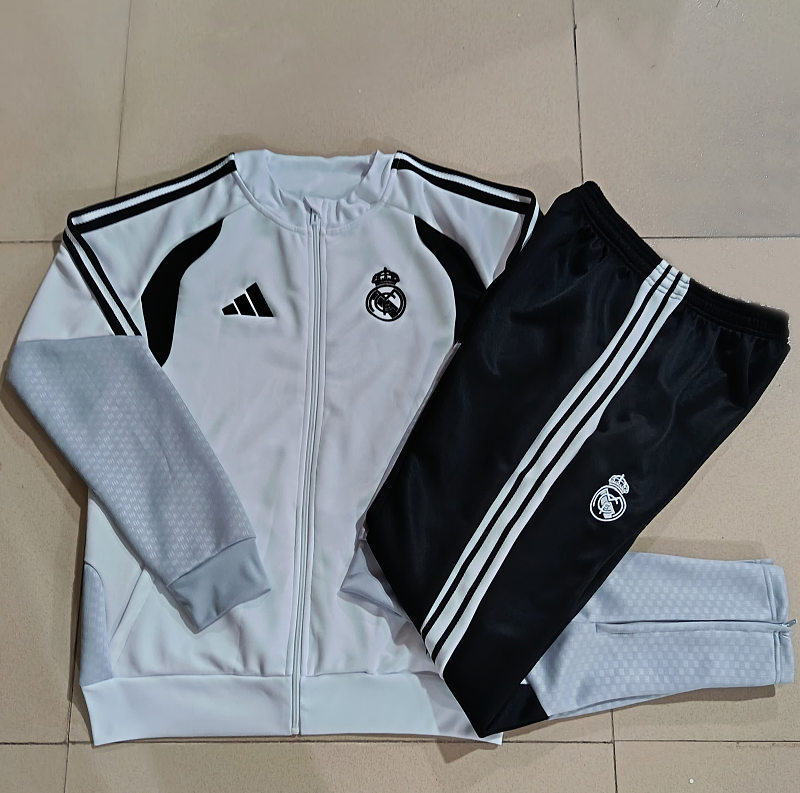 E26020# 2627长拉皇马白色（黑色配色）童装-Real 26/27 Real Madri Jersey 2