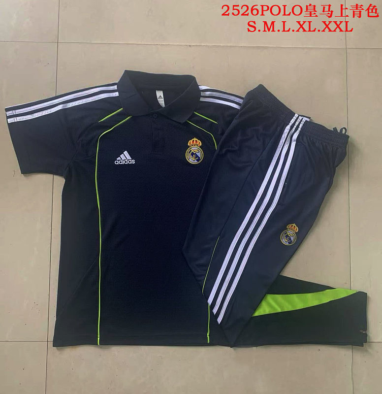 C2554# 2526POLO皇马上青复古版（绿色夹边）-Real Real Madri Jersey 3