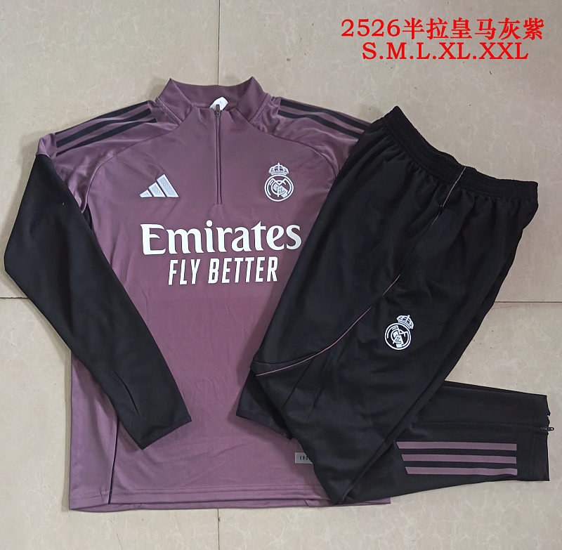 B25151# 2526半拉皇马灰紫-Real 25/26 Real Madri Jersey 3