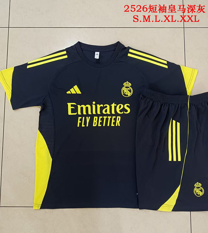 D25198# 2526短袖皇马深灰（配黄色）-Real 25/26 Real Madri Jersey 3