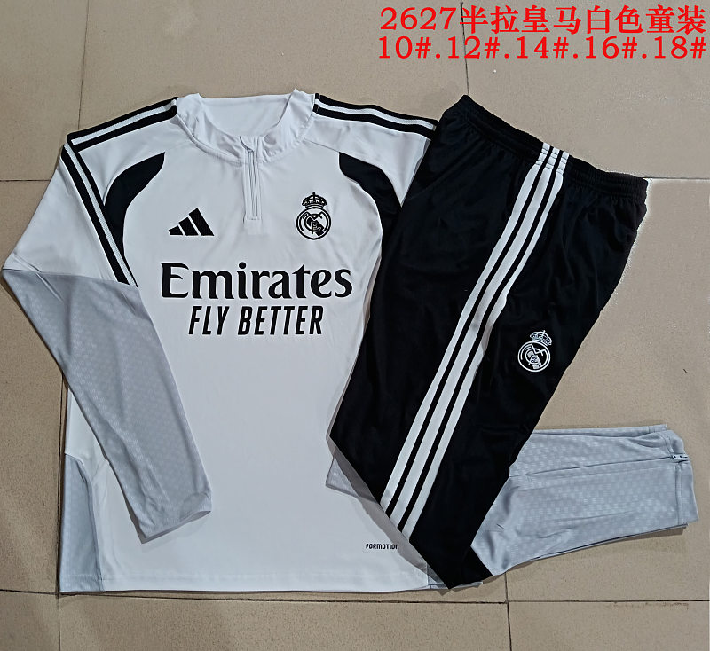 E26016# 2627半拉皇马白色童装-Real 26/27 Real Madri Jersey 3