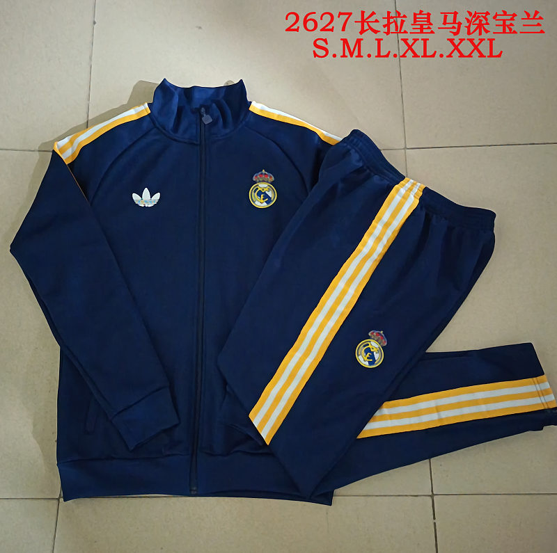 A26029# 2627长拉皇马深宝兰-Real 26/27 Real Madri Jersey 3