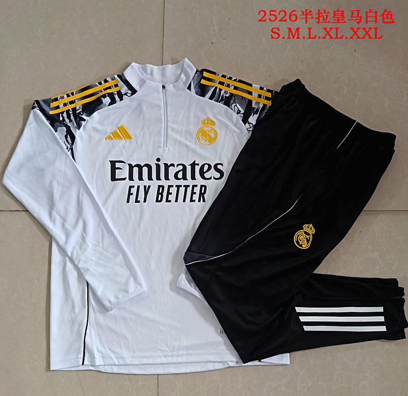 B25152# 2526半拉皇马白色（肩部喷墨）-Real 25/26 Real Madri Jersey 2