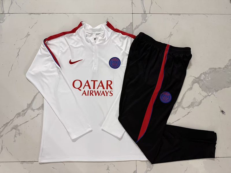 E26073# 2627半拉巴黎白色（红色配色）童装-Paris 26/27 Paris Jersey 2