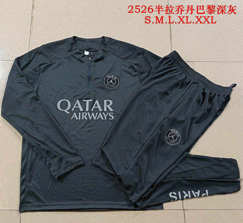 B25150# 2526半拉乔丹巴黎深灰-Paris 25/26 Paris Jersey 2