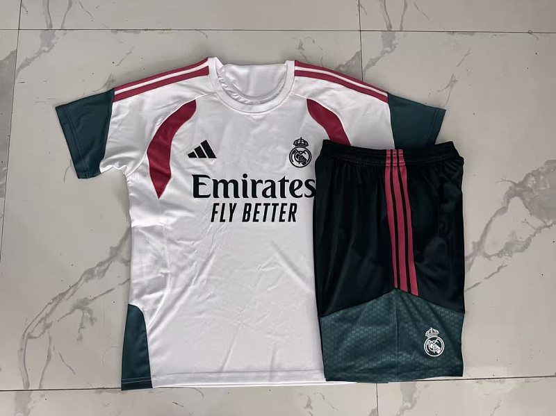 J26035# 2627短袖皇马白色（玫红配色）-Real 26/27 Real Madri Jersey 3