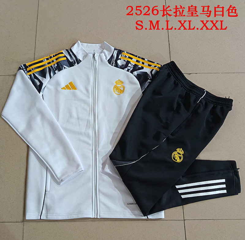 A25120# 2526长拉皇马白色（袖子喷墨）-Real 25/26 Real Madri Jersey 2