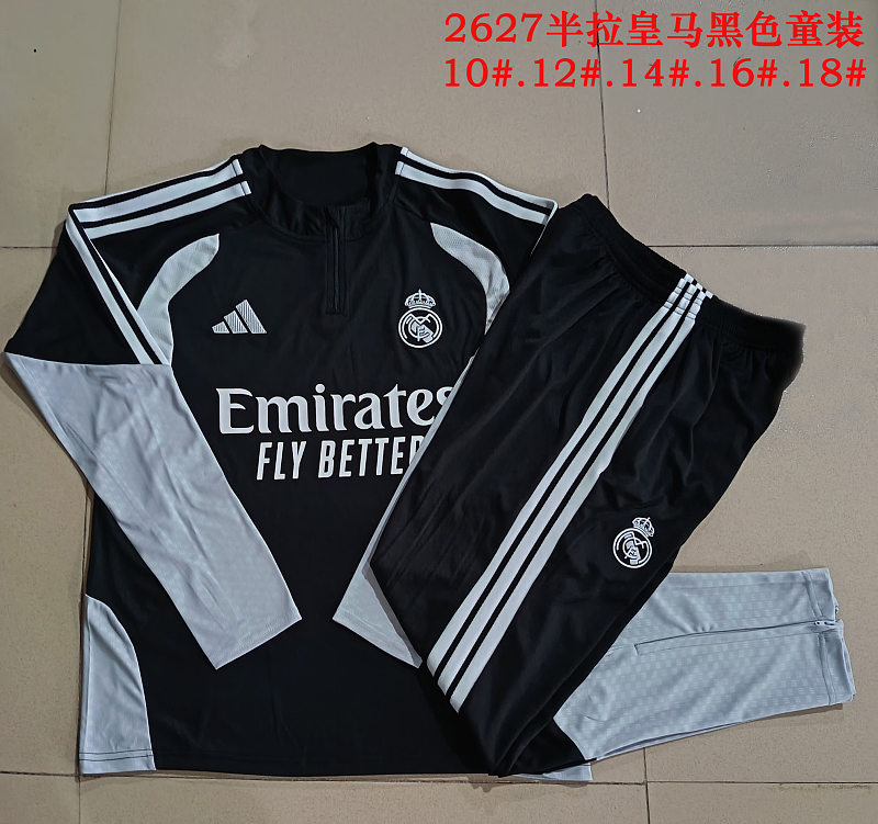 E26017# 2627半拉皇马黑色童装-Real 26/27 Real Madri Jersey 3
