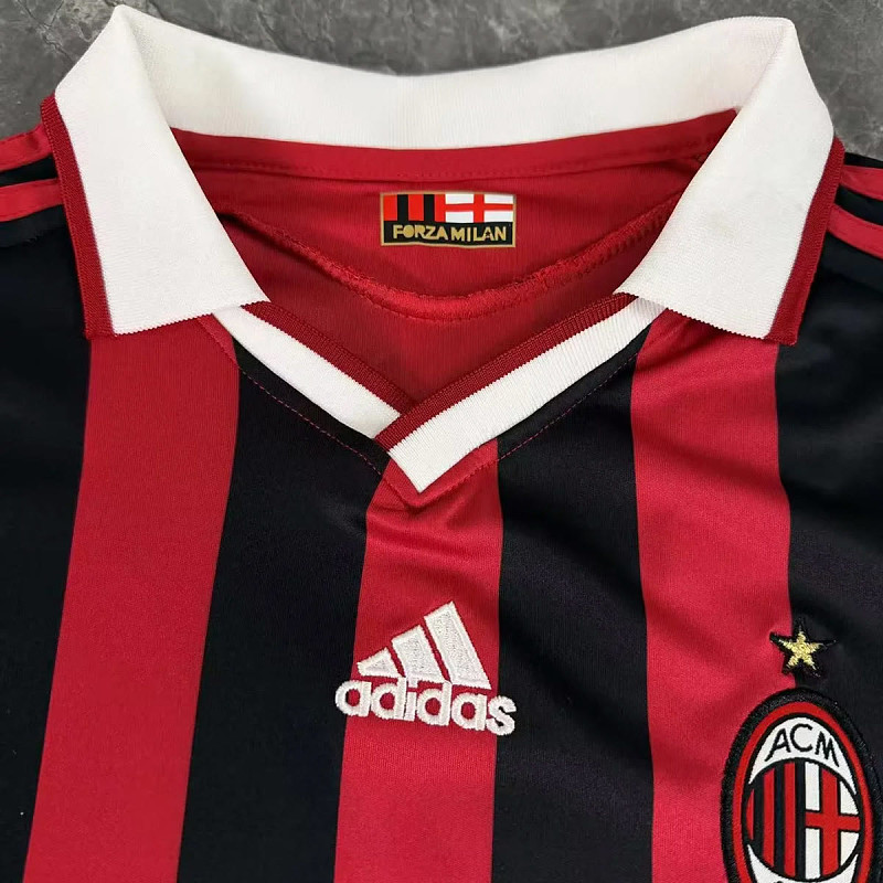 Milan 09/10 AC Milan Home Long Sleeve Kids Retro Size 16-28 7