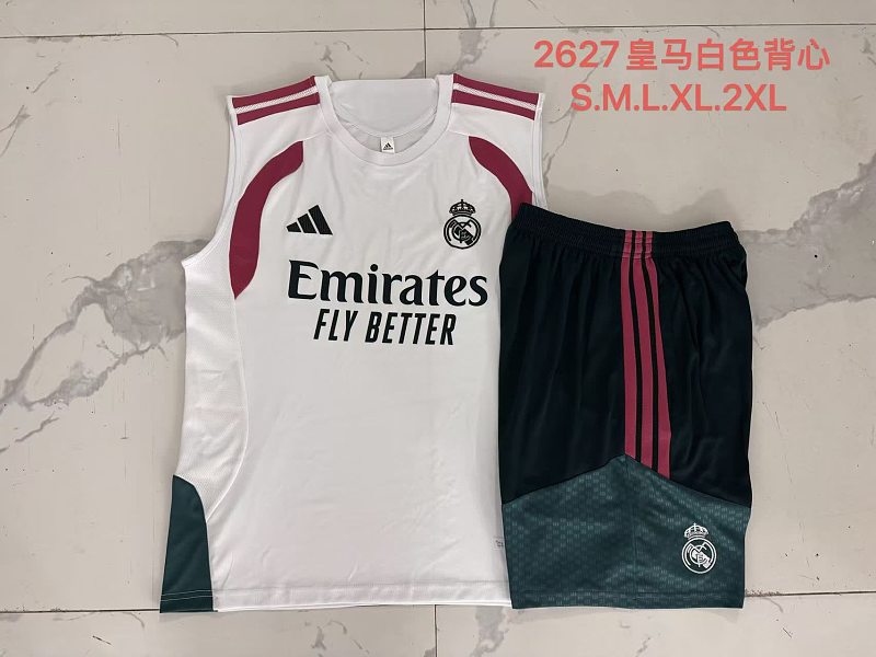 D26034# 2627背心皇马白色（玫红配色）-Real 26/27 Real Madri Jersey 2