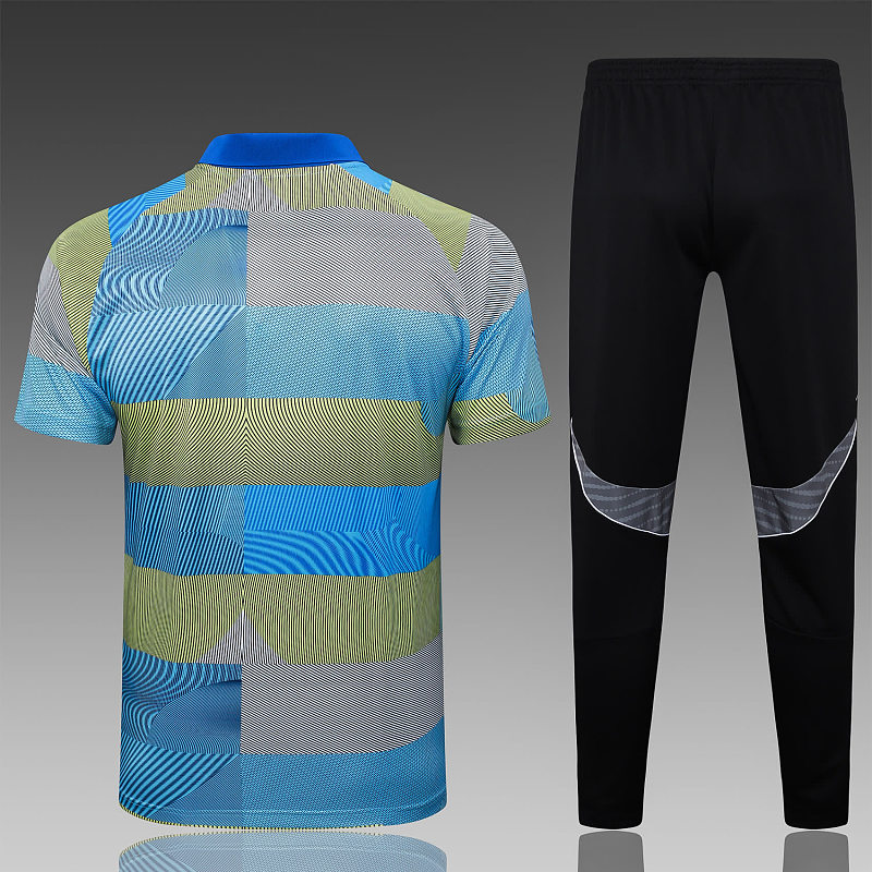 C2513# 2526polo皇马兰绿条纹喷墨-Real Real Madri Jersey 10