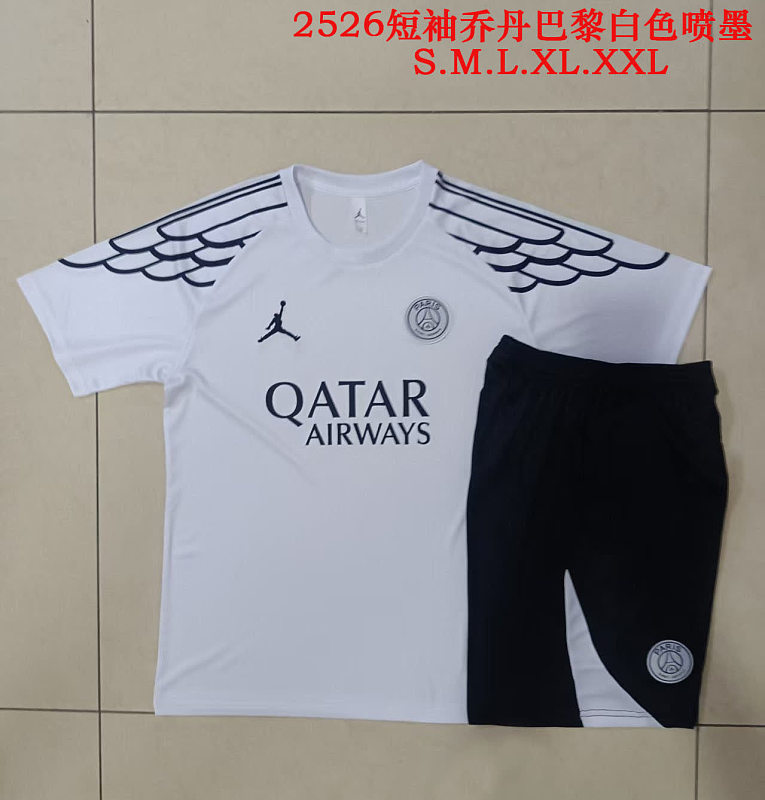 D25210# 2526短袖乔丹巴黎白色兰喷墨-Paris 25/26 Paris Jersey 3