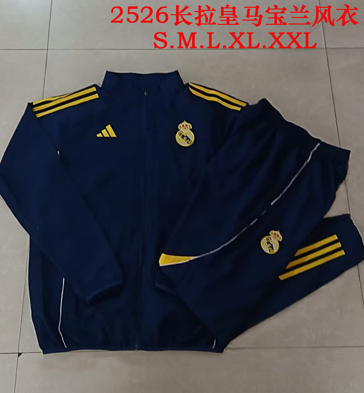 K26001# 2526长拉皇马宝兰风衣-Real 25/26 Real Madri Jersey 3