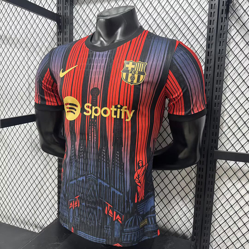 Barcelona 25/26 Barcelona Special Player Black Red Blue Gradient Stripes 5