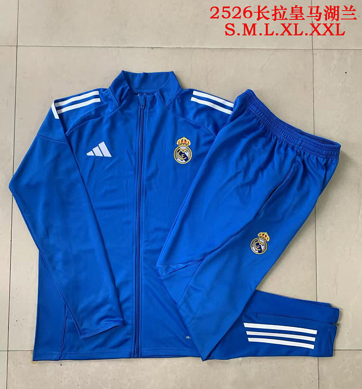 A2575# 2526长拉皇马湖兰（白色三边）-Real 25/26 Real Madri Jersey 2
