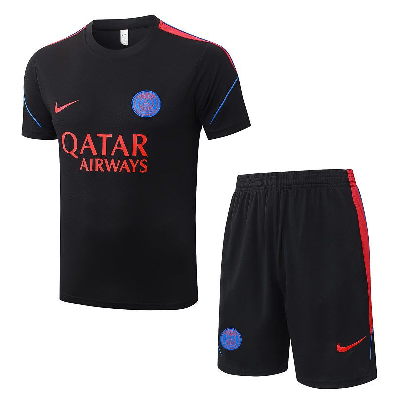 J26042# 2627短袖巴黎黑色（配红色）-Paris 26/27 Paris Jersey 6