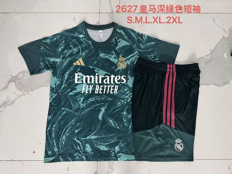 J26032# 2627短袖皇马深绿喷墨-Real 26/27 Real Madri Jersey 2