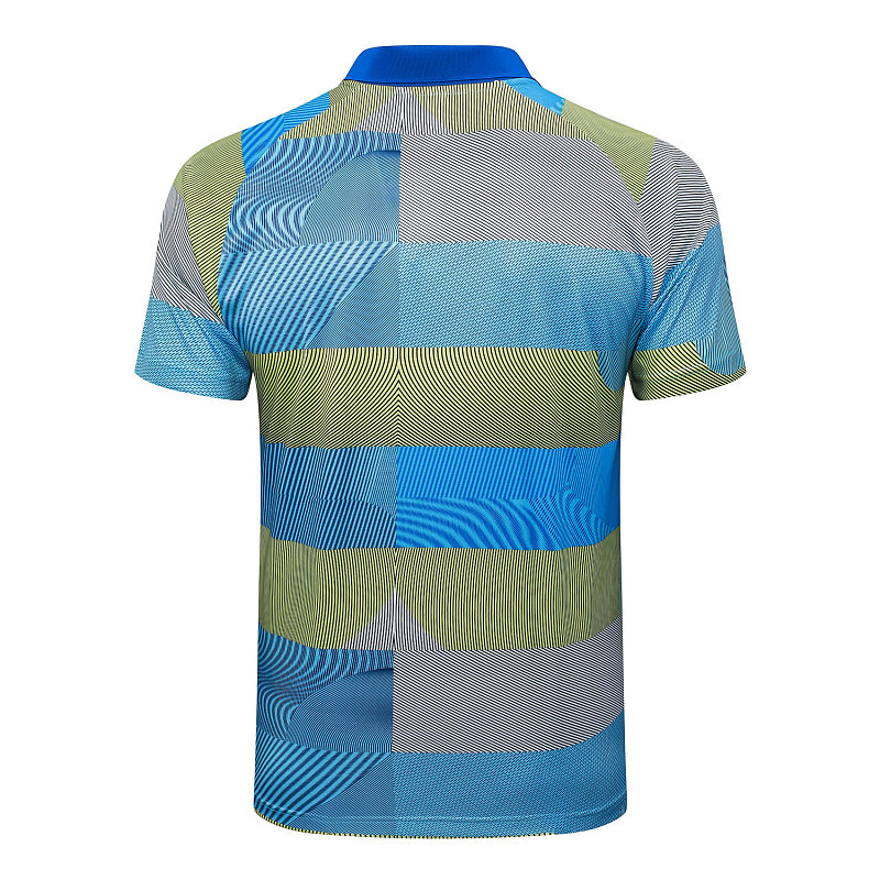 C2513# 2526polo皇马兰绿条纹喷墨-Real Real Madri Jersey 8