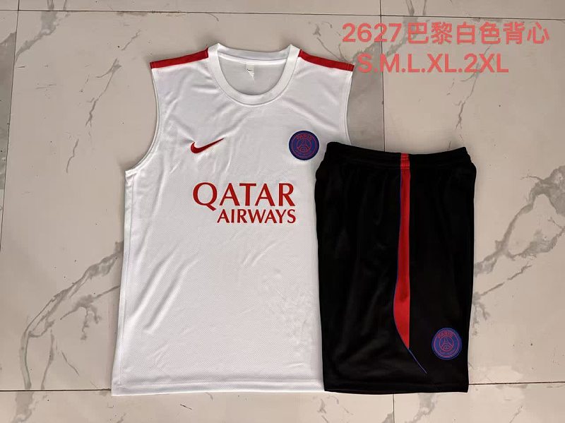D26039# 2627背心巴黎白色（配红色）-Paris 26/27 Paris Jersey 2