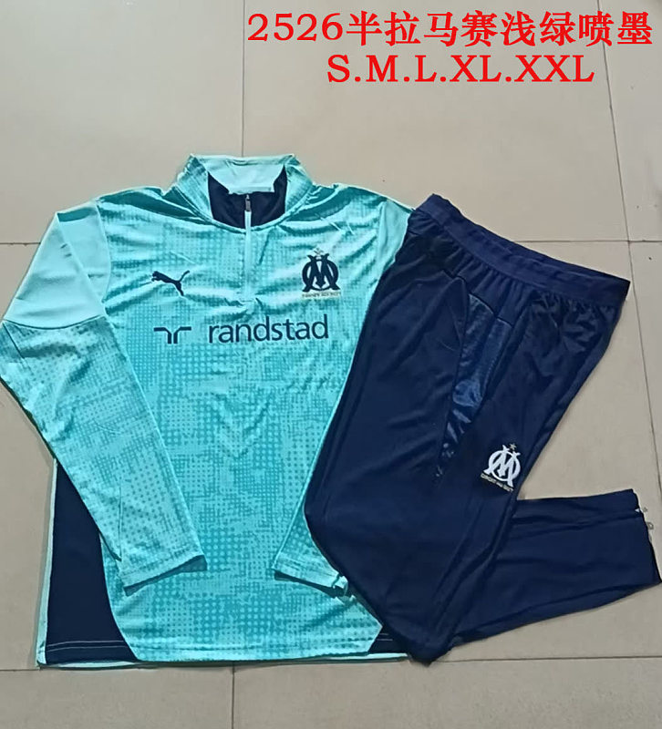 B25126# 2526半拉马赛浅绿喷墨-Marseilles 25/26 Marseilles Jersey 2