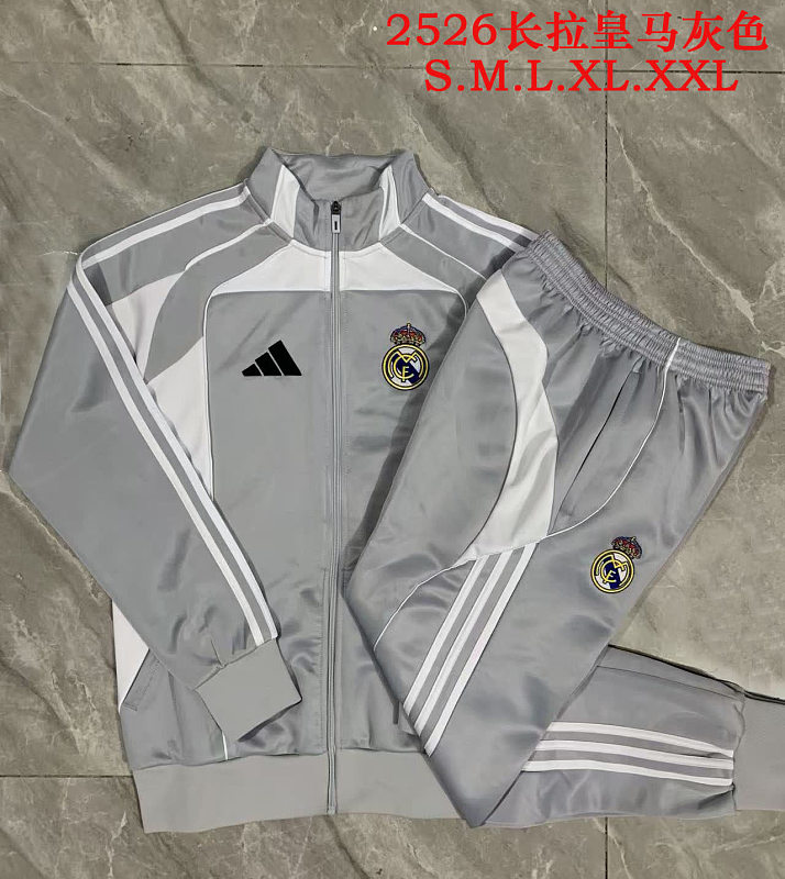 A2596# 2526长拉皇马灰配白-Real 25/26 Real Madri Jersey 3