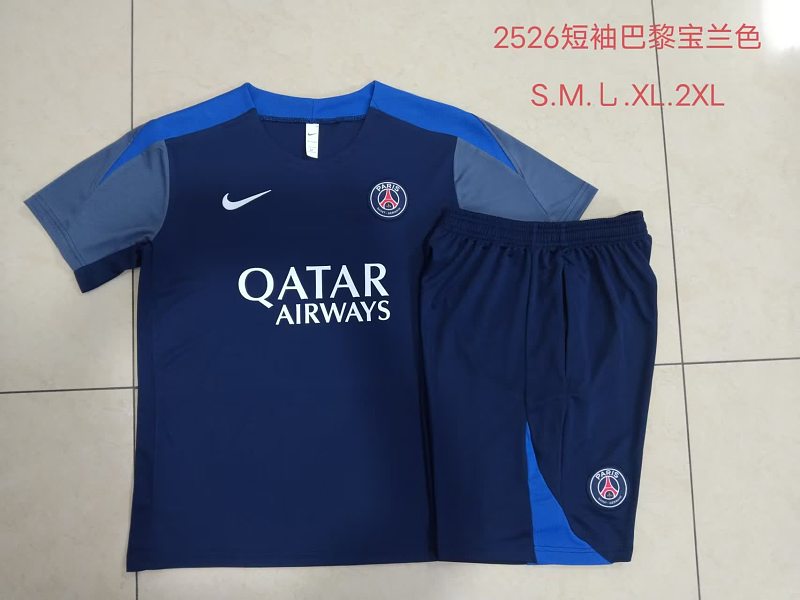 D25175# 2526短袖巴黎宝蓝（肩部彩兰）-Paris 25/26 Paris Jersey 2