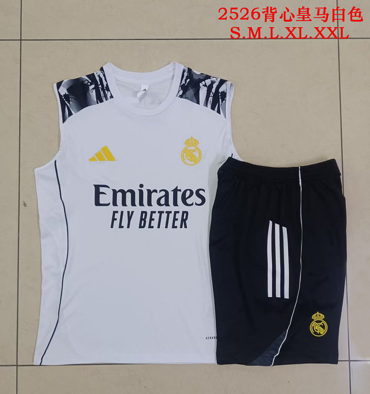 D25276# 2526背心皇马白色（袖子喷墨）-Real 25/26 Real Madri Jersey 3