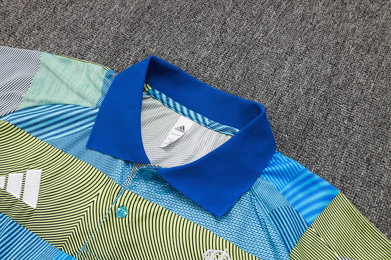 C2513# 2526polo皇马兰绿条纹喷墨-Real Real Madri Jersey 11