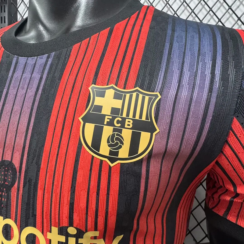 Barcelona 25/26 Barcelona Special Player Black Red Blue Gradient Stripes 7