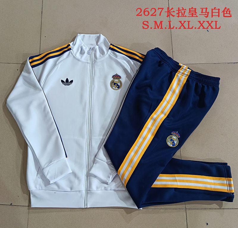 A26036# 2627长拉皇马白色（三叶草）-Real 26/27 Real Madri Jersey 3