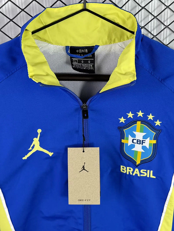 Brasile Brazil Blue Yellow Windbreaker 6
