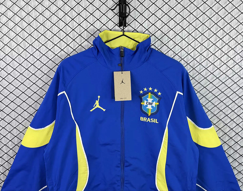 Brasile Brazil Blue Yellow Windbreaker 7
