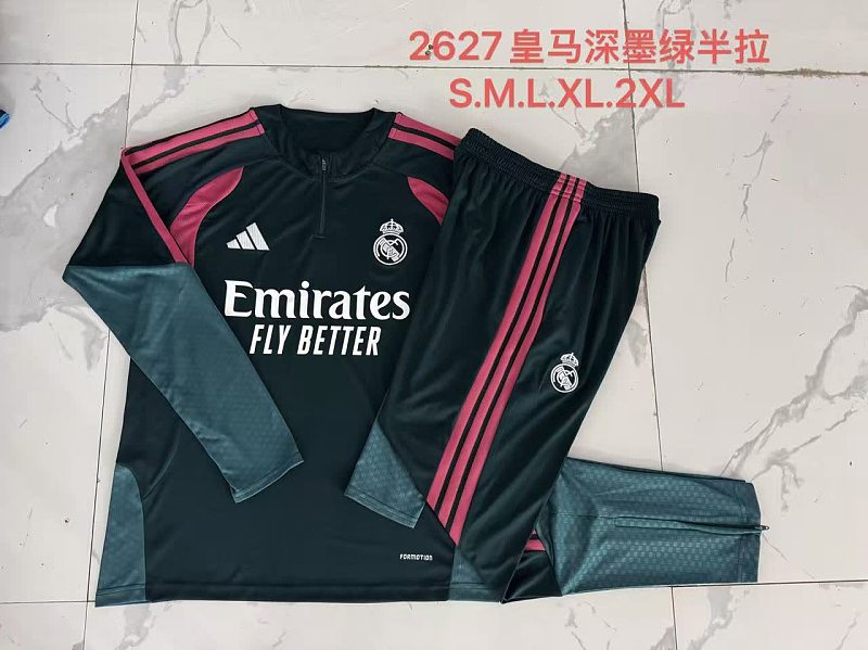 B26045# 2627半拉皇马深墨绿-Real 26/27 Real Madri Jersey 2